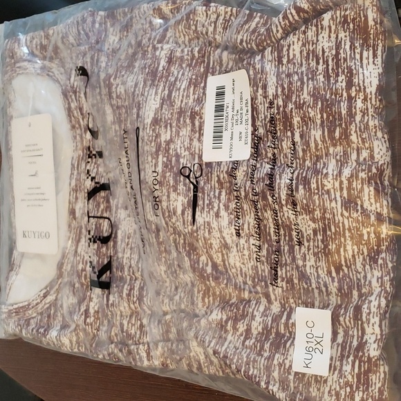 KUYIGO Running Workout Quick Dry Crew Neck Long Sleeve T Shirt in Tan Size XXL - Picture 5 of 9